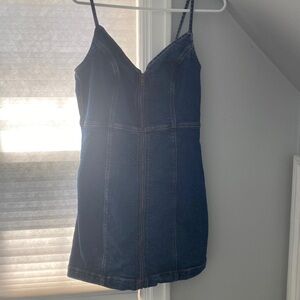 American Eagle Front-Zipper Denim Mini Dress